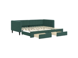 Daybed With Trundle, Daybeds With Trundles Vidaxl Verde Veludo (90 X 200 Cm)