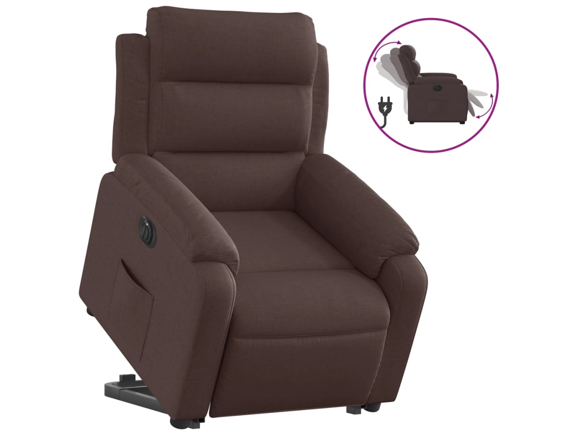 Electric Stand Up Recliner Chair, Electric Stand Up Recliner Chairs Vidaxl Marrom Tecido
