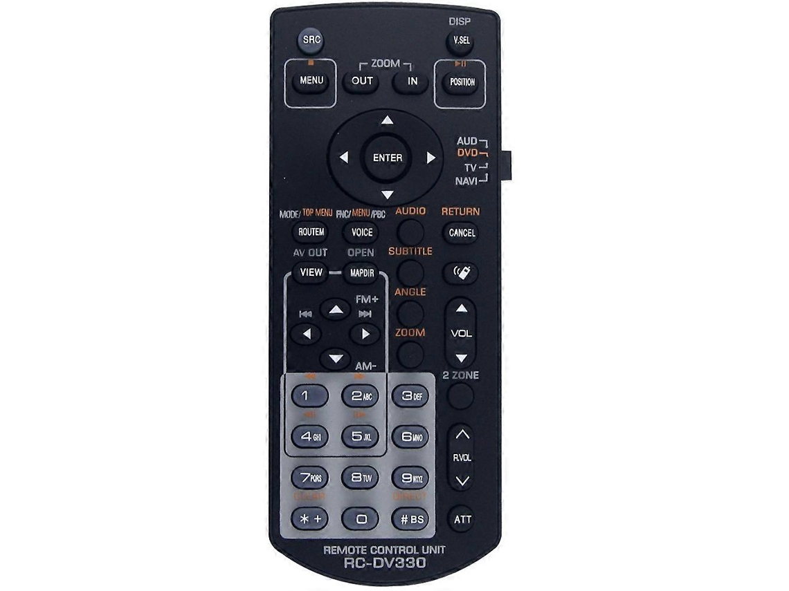 Controle Remoto Rc-dv330 Para Receptores Automotivos Kenwood Ddx8019, Ddx8022bt, Ddx8024bt, Ddx8029, Dnx5120, Dnx7100, Dnx7120, Dnx-7140 E Ddx271.