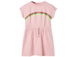 Vestido De Criança Com Cordão Rosa-claro 128