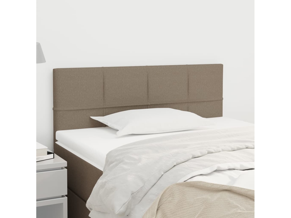 Vidaxl Cabeceira De Cama Tecido 100x5x78/88 Cm Cinzento-acastanhado