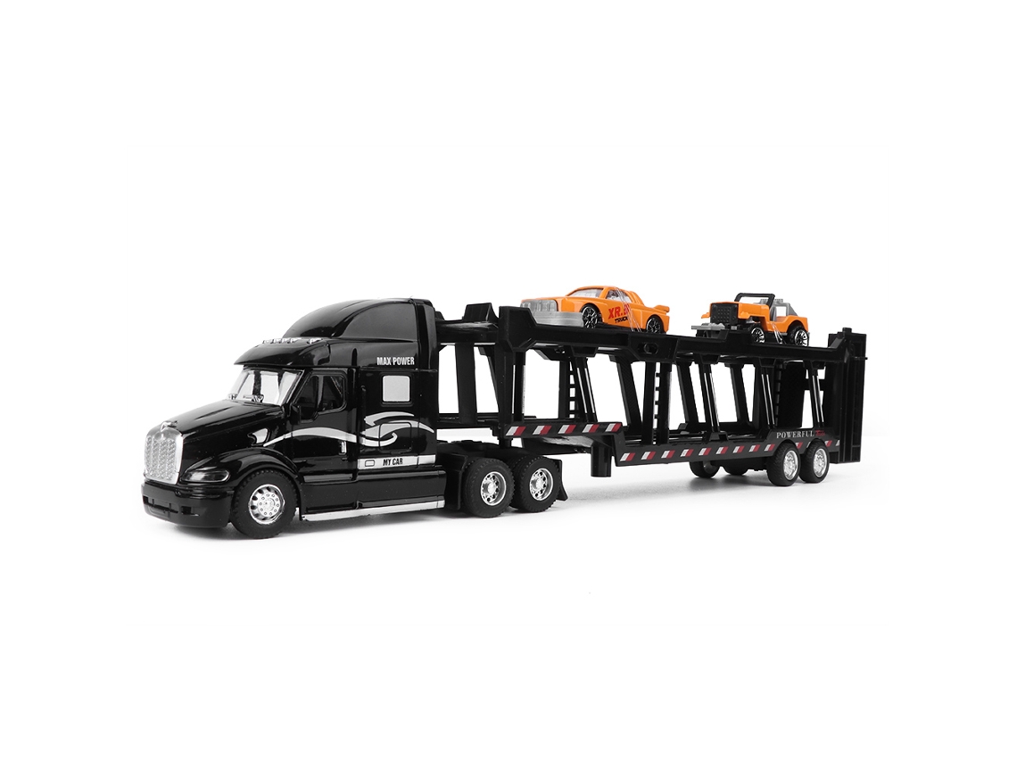 Mali brinquedo Caminhão de Liga 35cm 1:48 com Luz e Som 2 Carros Retrocesso