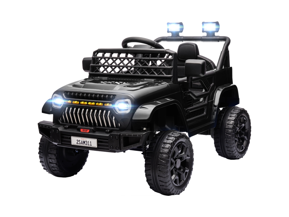 Carro Elétrico Para Crianças Infantil Utv 12v Com Velocidade Ajustável Usb E Faróis 95x62,5x65 Cm Preto