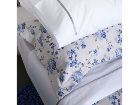 Jogo de Cama com Aplicação Cetim Cinza 3Pcs 240x270cm — 100% Algodão