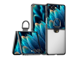 Capa Para Samsung Galaxy Z Flip 7 Anel Transparente Preto Czhhmart