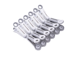 2026 12 Pinças de Roupa de Plástico Forte, Clips para Lavanderia com Mola de Aço Inoxidável, Multiusos