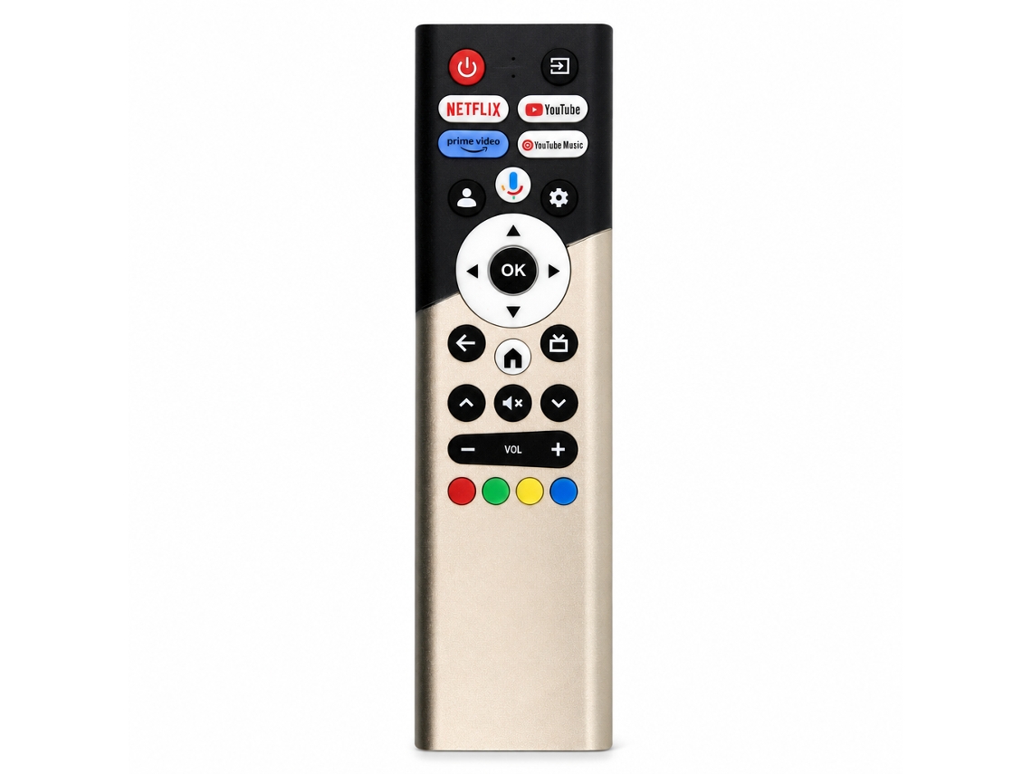 Comando À Distância Bluetooth Com Controlo Por Voz Dourado Para Tv Box, Compatível Com Dijitsu, Aiwa, Sonevicw E Motorola
