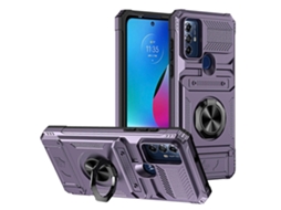 Capa De Celular Tpupc À Prova De Choque Com Compartimento Para Cartão E Suporte De Anel De Metal