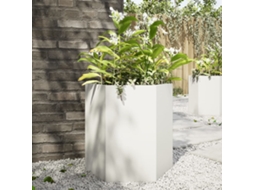 Vidaxl Vaso/floreira De Jardim Hexagonal 46x40x45 Cm Aço Branco