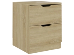 Bedside Cabinet, Bedside Cabinets Vidaxl Marrom Madeira Processada (n/a)