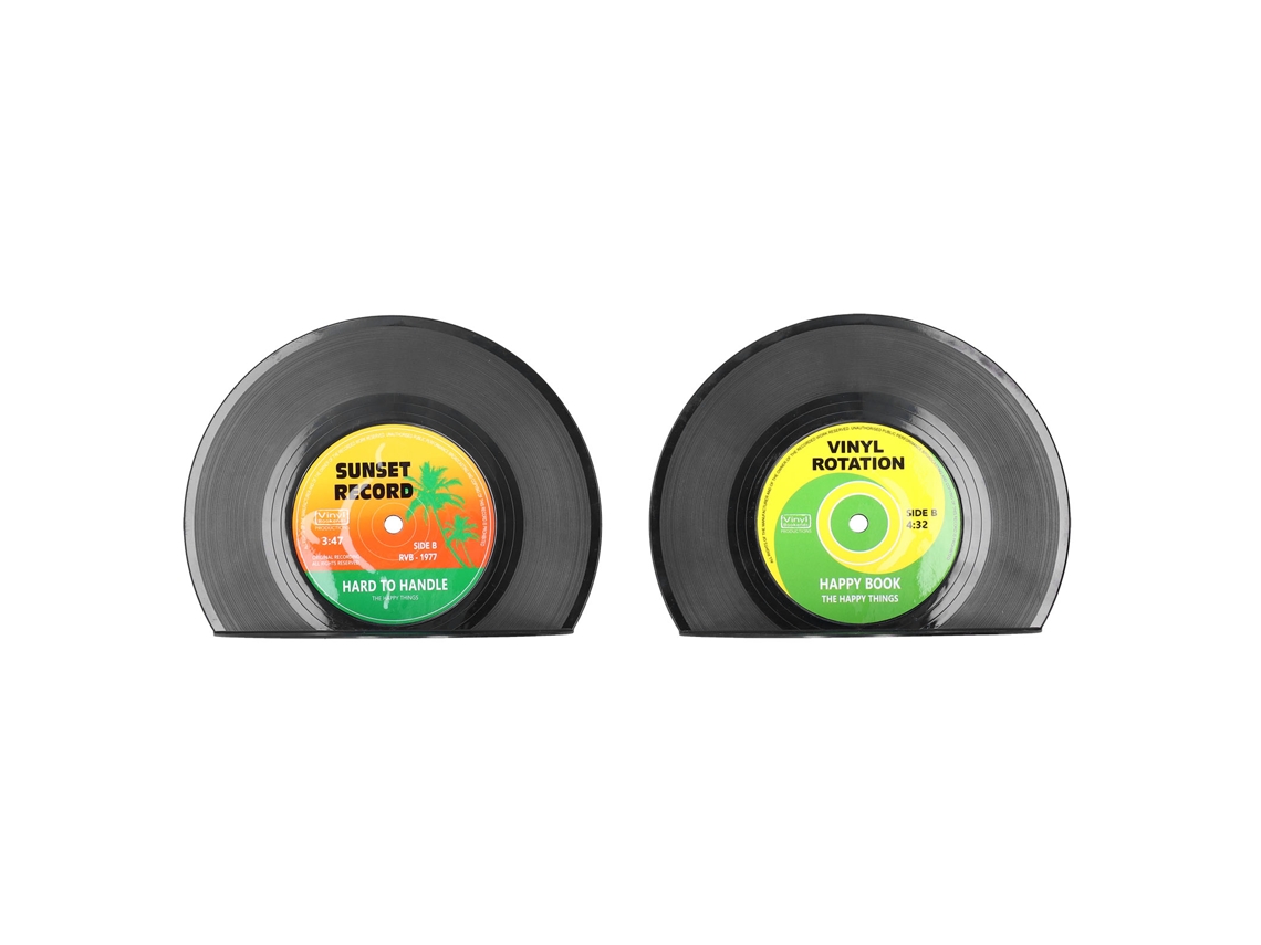 Porta-livros vintage Laxiscreed em formato de CD, pacote com 2 unidades.