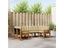 Vidaxl Conjunto De Sofás Para Exterior 6 Pcs Natural E Bege