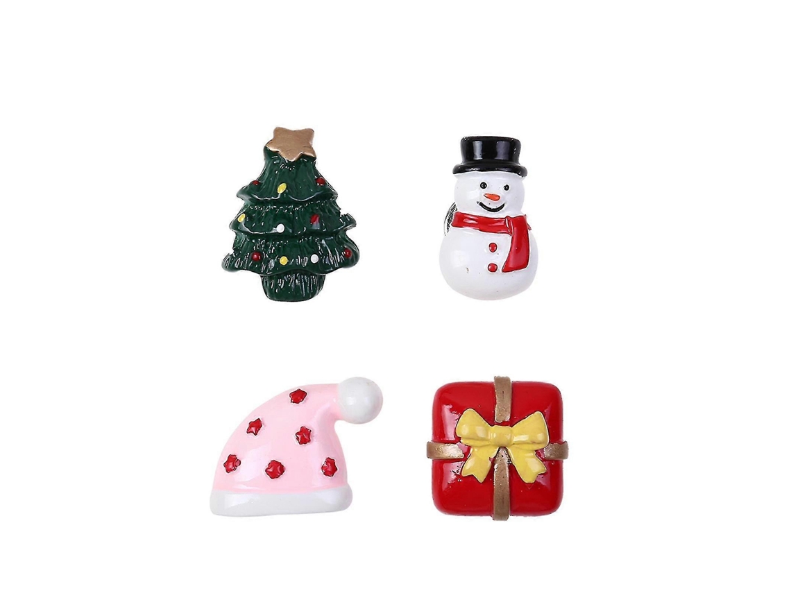 Broche De Natal Em Resina Com Chapéu De Boneco De Neve, Árvore E Caixa De Presente. Hengjian