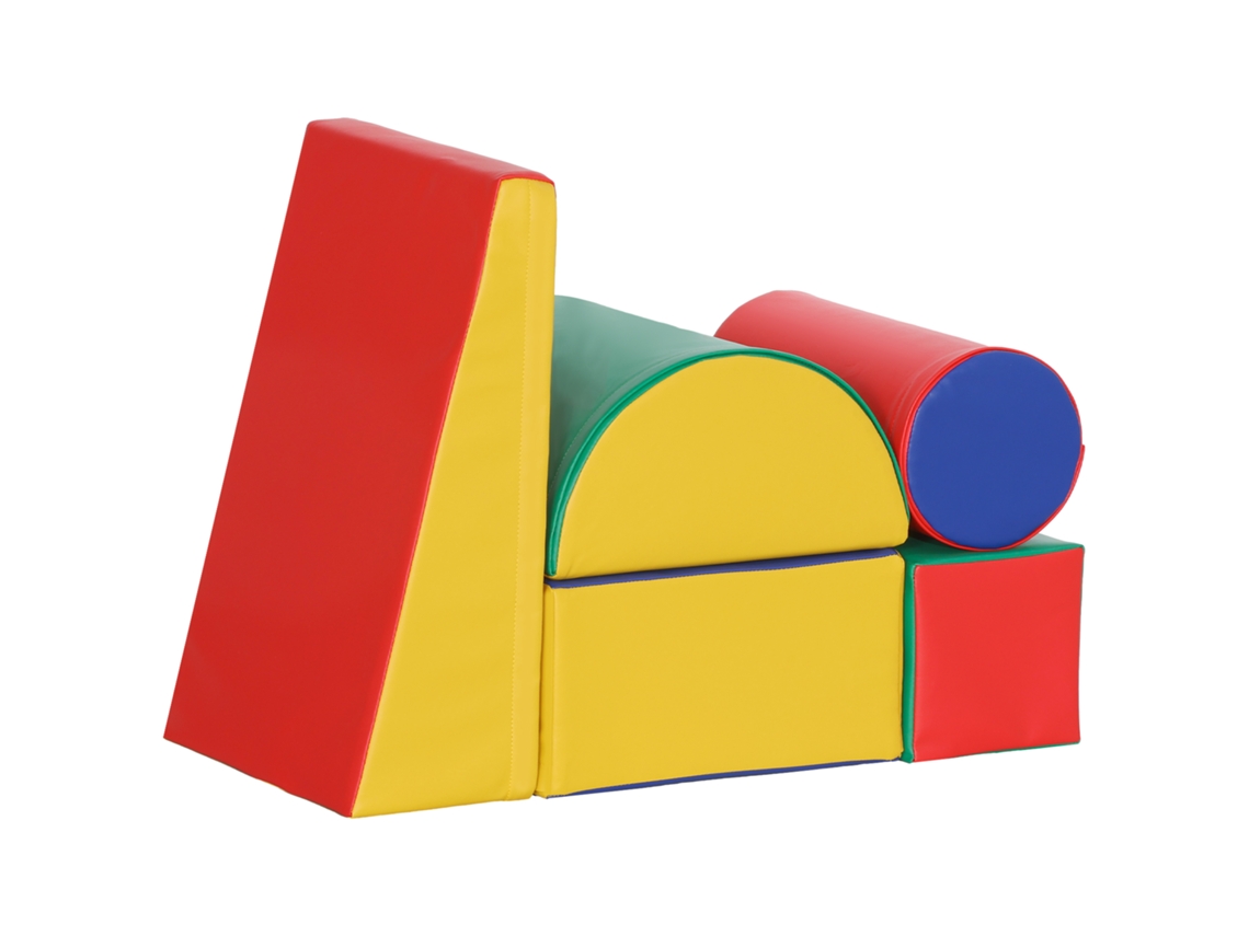 Blocos Vários Formatos Macios, Brinquedos Para Escalar E Engatinhar, Couro Artificial, Espuma Epe, Multicoloridos
