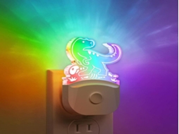 Lurelia Luz Noturna Em Forma De Dinossauro Com Rgb, 8 Cores, 3 Modos Para Bebé E Crianças