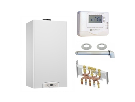 Caldera de Gas de Condensación Inoa Green Chaffoteaux 25 Kw Completa Tubo de Humos + Toma de Corriente + Protector Con Termostato Por Cable