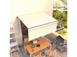 Vidaxl Toldo Retrátil Manual Com Estore 3,5x2,5 M Cor Creme