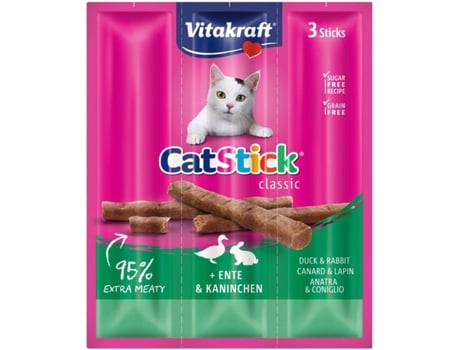 Mini Sticks de Pato e Coelho para Gatos 