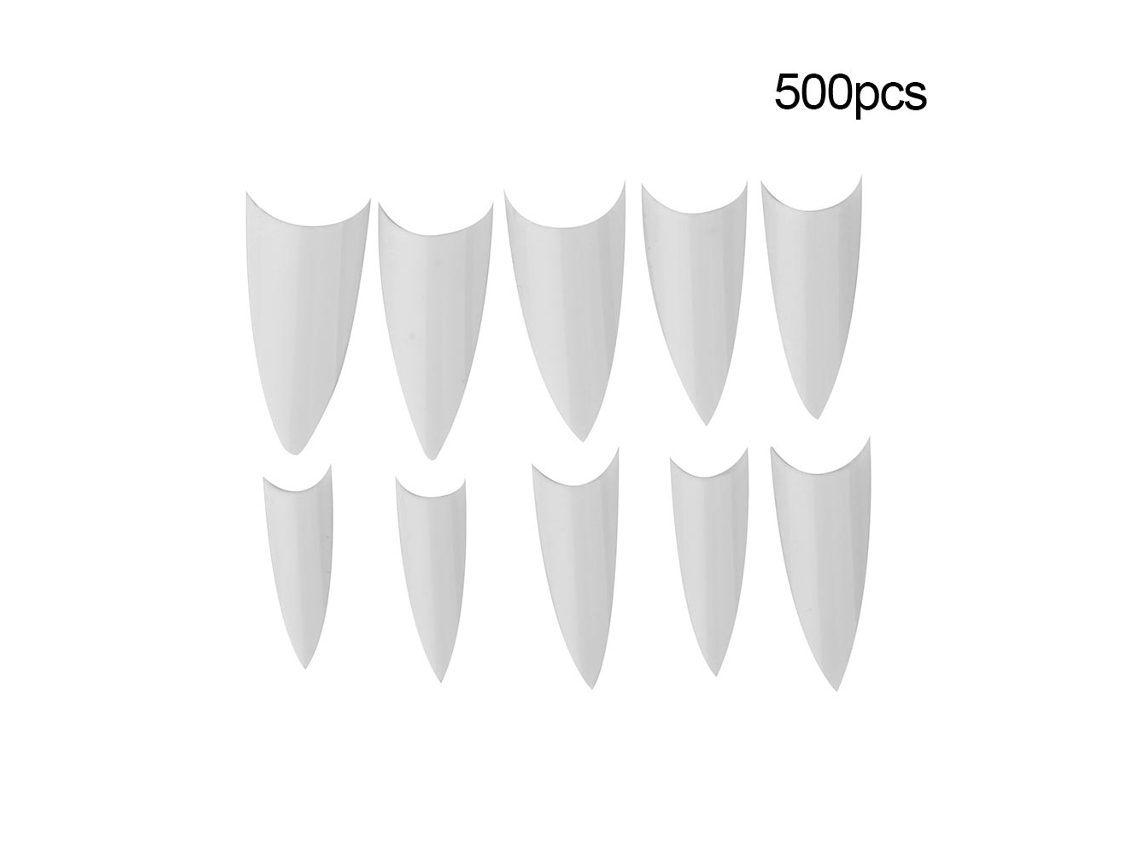 500pcs Dicas De Unhas Falsas De Estilo Francês De Cobertura Total Longas Para Decoração Diy Branco