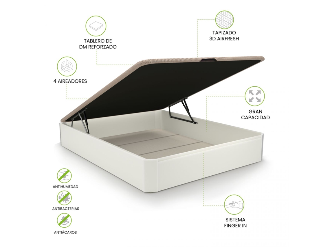 Sommier rebatível de luxo 3D Branco 150x190 cm