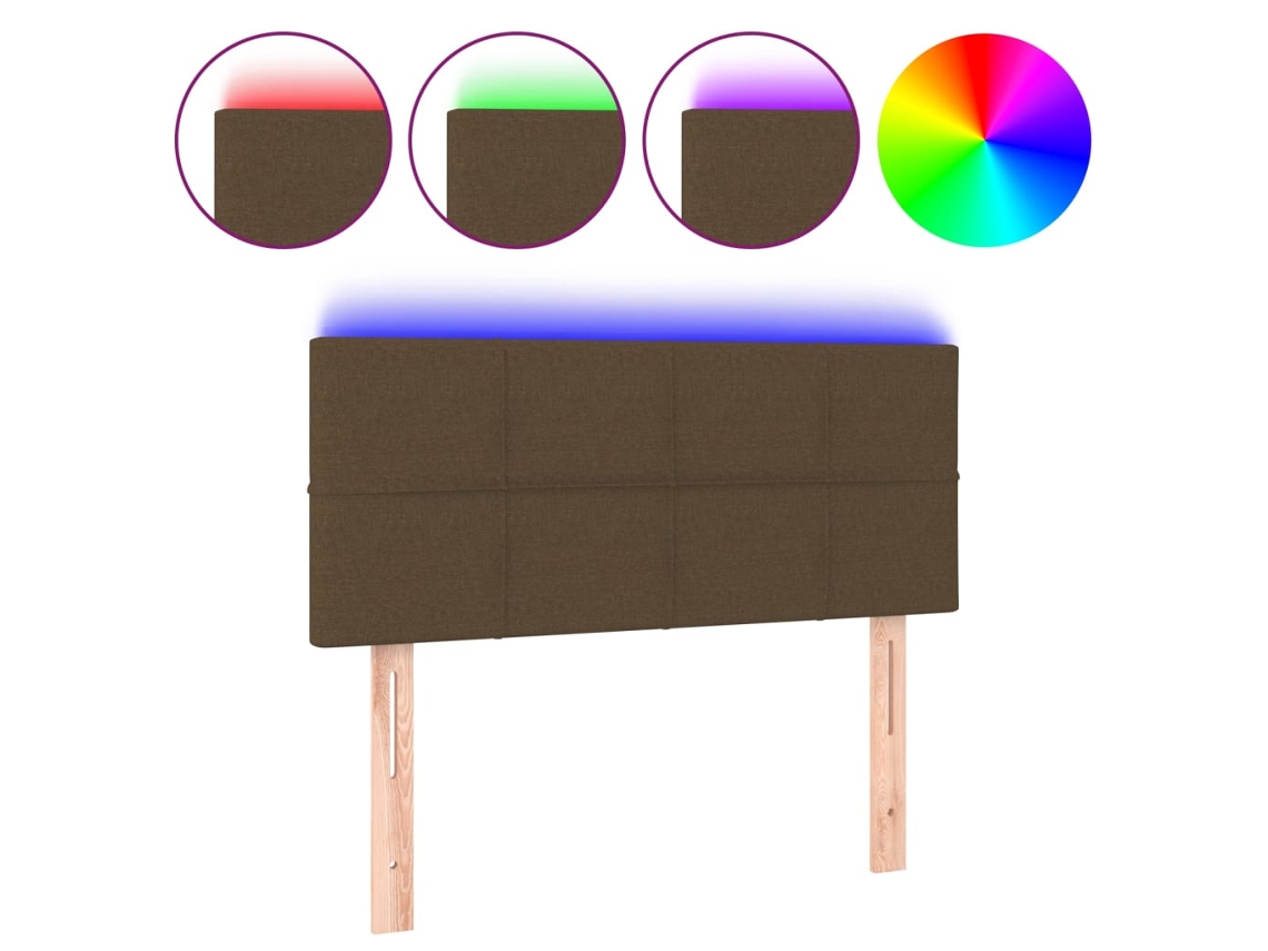 Cabeceira de Cama com Luzes Led Tecido Castanho MAISON EXCLUSIVE (80x5x78 cm)