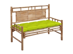 Vidaxl Banco De Jardim Com Almofadão 120 Cm Bambu