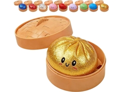 Brinquedo Antiestresse Sensorial Bolinho Macio Glitter Estojo Relaxamento