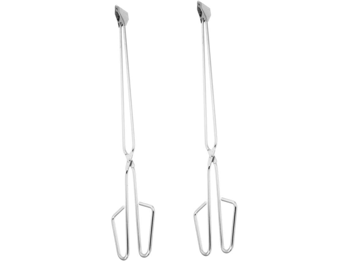 Conjunto De 2 Pinças Para Lenha Cabilock Com Cabo Longo Em Aço, Para Uso Interno E Externo, Ferramenta Fácil De