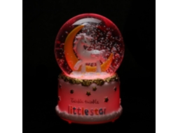 Caixa Música Unicórnio Resina Vidro Cristal Iluminada Decoração Noturna Quarto Menina Bola Luz Loja GOKOCO