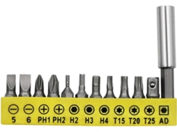 Conjunto De 12 Bits Chave Fenda Com Haste Extensora Hexagonal Para