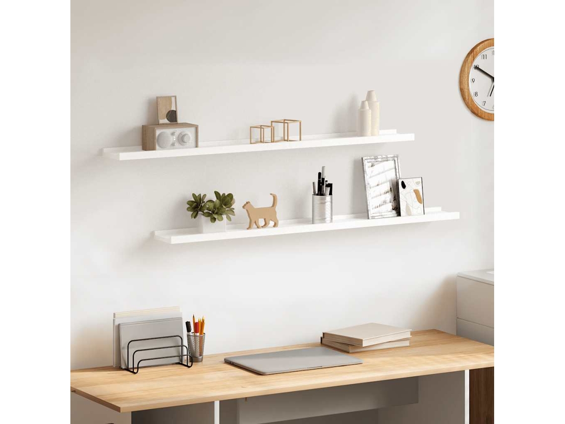 Vidaxl Prateleiras De Parede 2 Pcs 100x9x3 Cm Branco