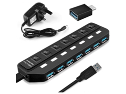 Hub Usb 3.0 7 Portas Hub De Dados Usb Splitter Com Individual Brilvibera
