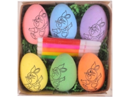 Conjunto De 6 Ovos De Páscoa Para Desenhar, 6 Marcadores Pintados À