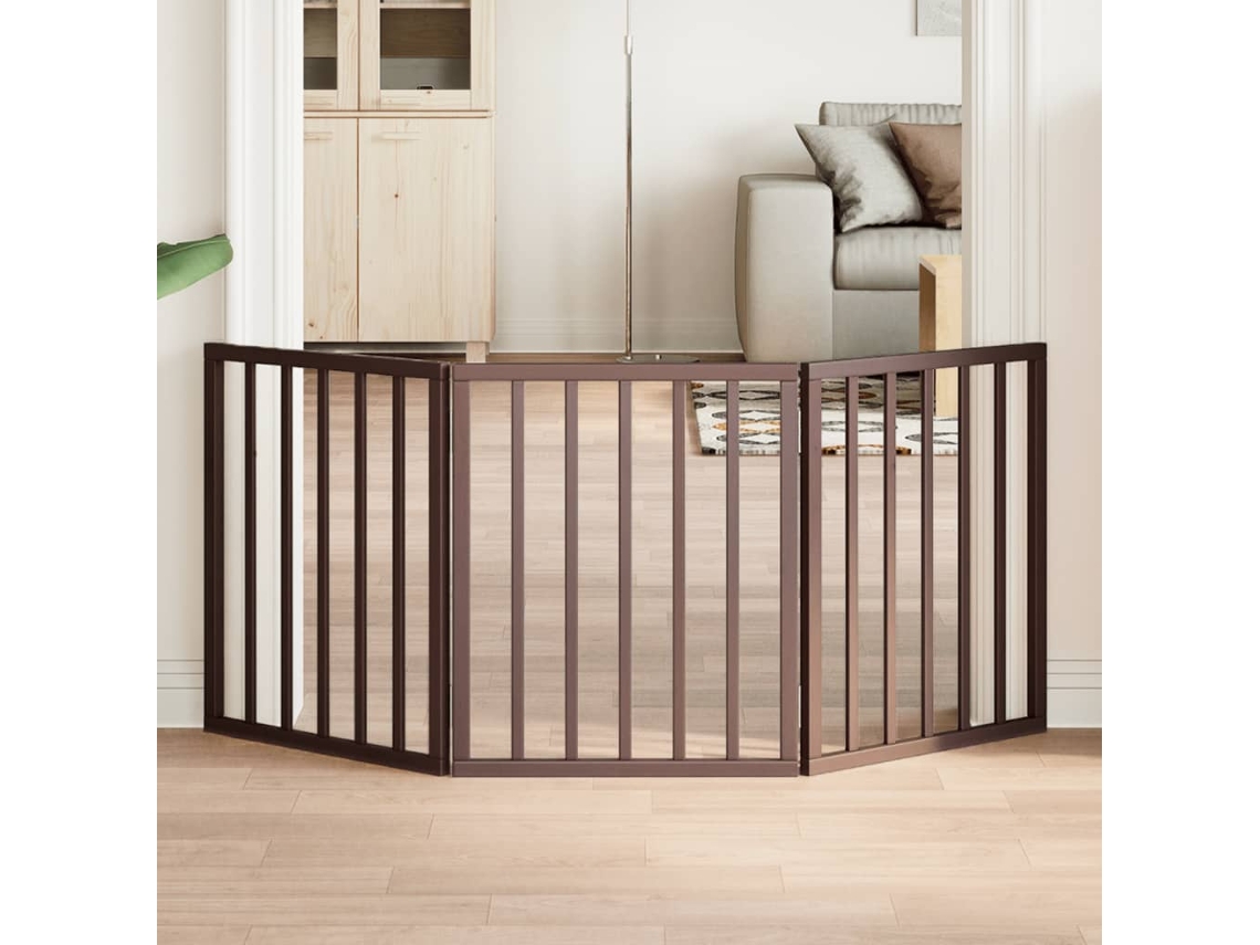 Vidaxl Portão Dobrável 3 Painéis 150 Cm Álamo Castanho