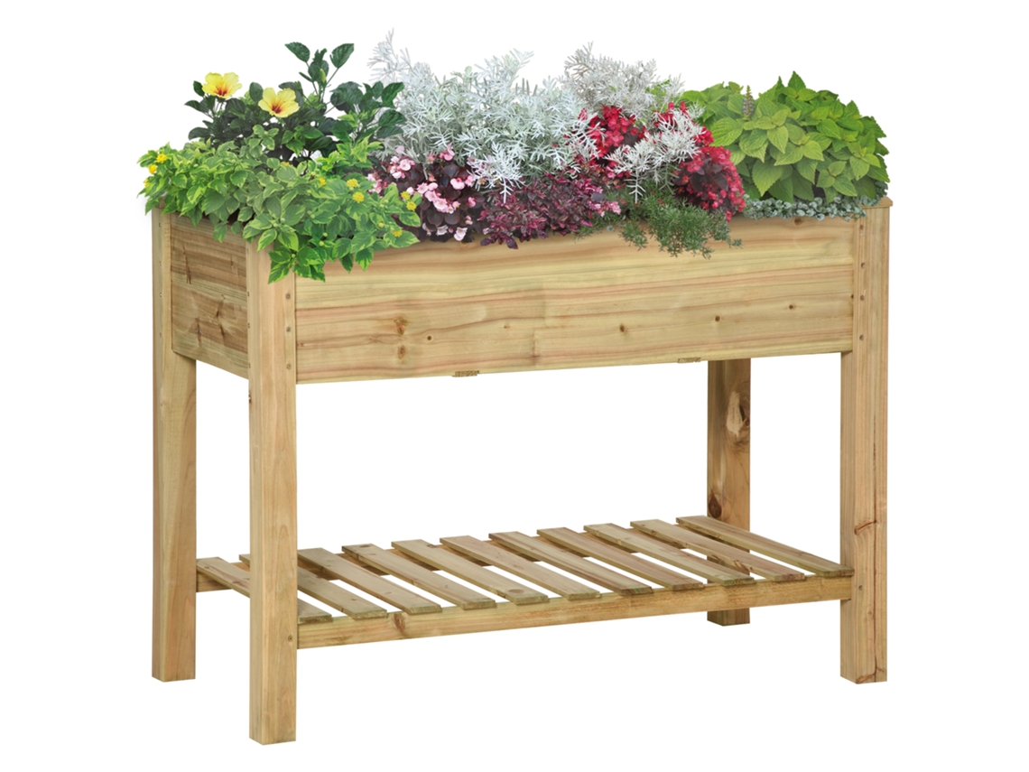 Horta Elevada com Estrutura, 78x58x81cm, Abeto CHEZMOI