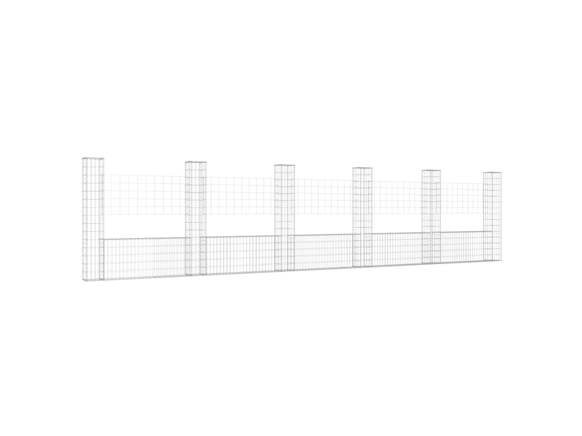 Gabion Basket, Gabion Baskets Vidaxl Prateado Ferro (620 X 20 X 150 Cm)