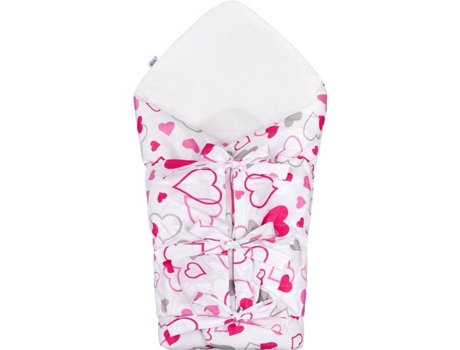 Cachecol clássico para recém-nascido com cadarços de coração rosa