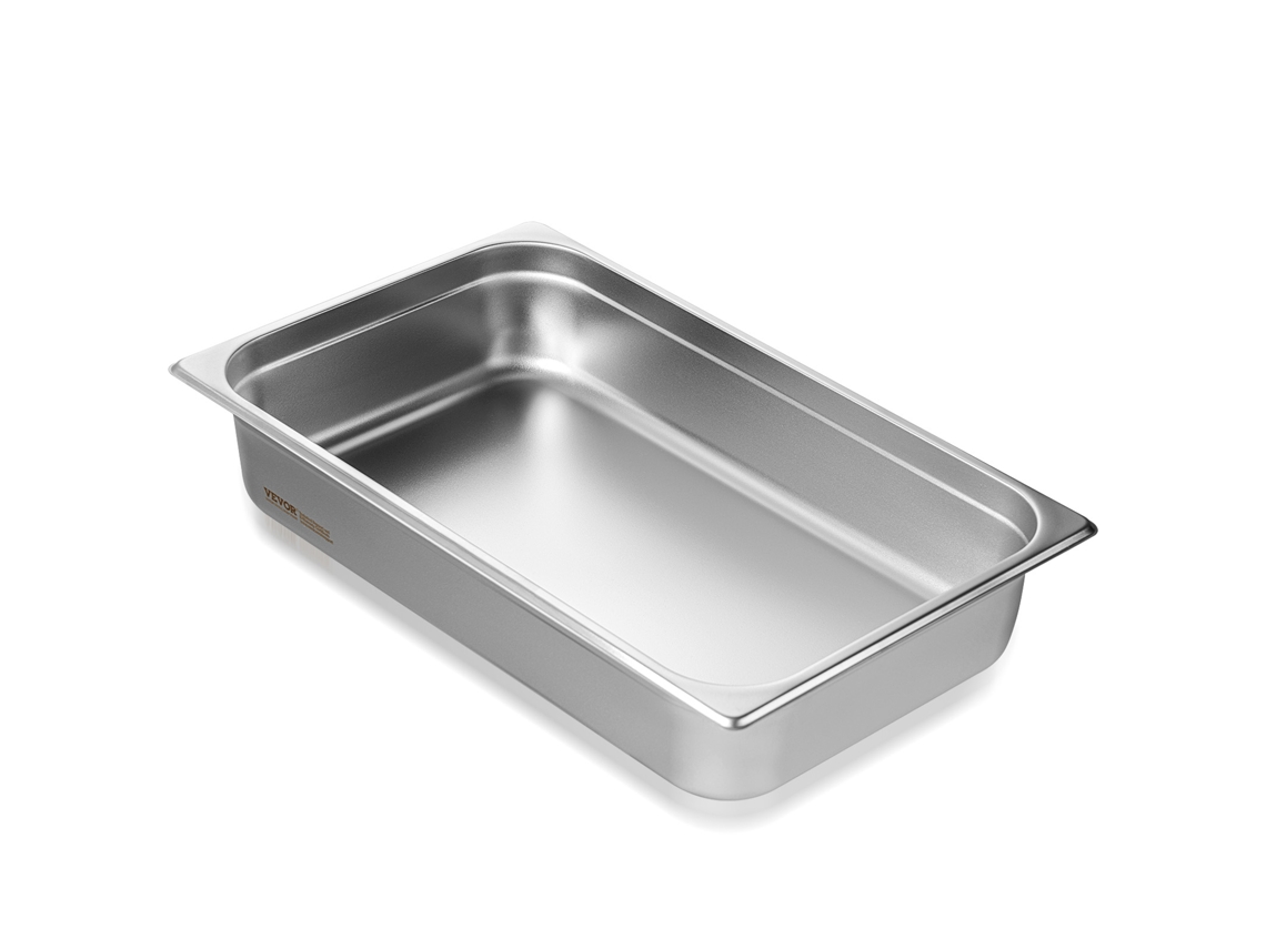 Panela Sem Redução Da Tabela Do Vapor Da Bandeja Do Hotel de VEVOR 4Inch de Aço Inoxidável Profundamente