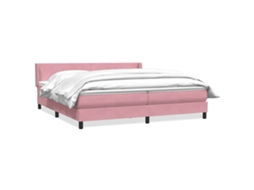 Cama com Molas/colchão 180x210 Cm Veludo Rosa MAISON EXCLUSIVE