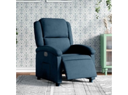 Vidaxl Poltrona De Massagens Reclinável Veludo Azul