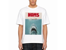 Rockinstone Jaws Movie Noms White Adult T-shirt Size:m