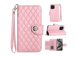 Capa Pega Para Iphone 14 Pro Pele Sintética Rosa