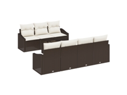 Conjunto 8 Sofá Exterior Vidaxl Castanho Vime Pe (55 X 55 X 37 Cm)