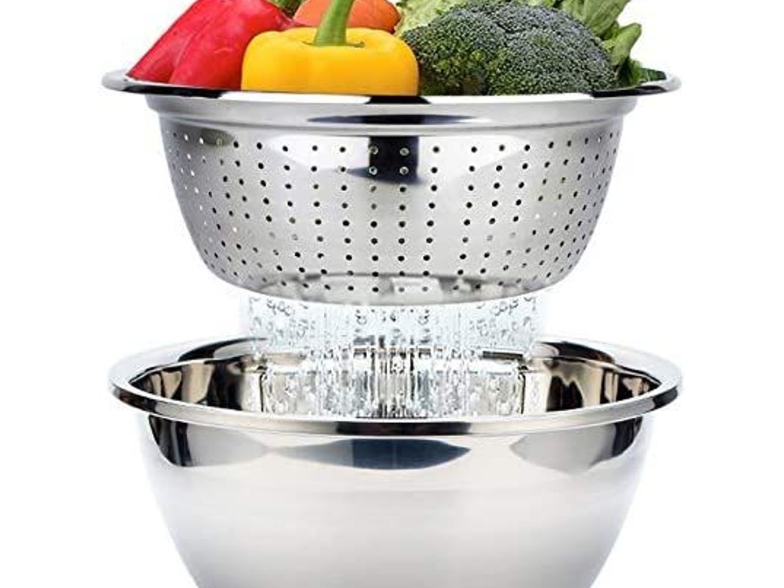 Escorredor De Aço Inoxidável, Tigela Para Cozinha, Salada, Utensílios De Cozinha