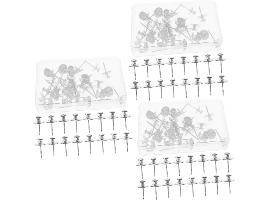 Série 3 Tachinhas De Metal Para Quadro Cortiça, Mapas E Quadros