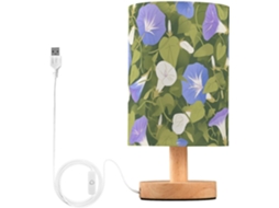 Abajur De Cabeceira Pequeno, Azul Violeta Claro, Com Fundo Verde, Para Quarto Infantil, Luminária De Mesa Para Estudo