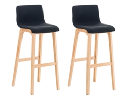 Conjunto de 2 bancos de bar Hover tecido Natura preto CLP