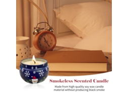 Conjunto de 4 Velas Natalinas com caixa de presente, aromas de lavanda, laranja e baunilha LAXISCREED