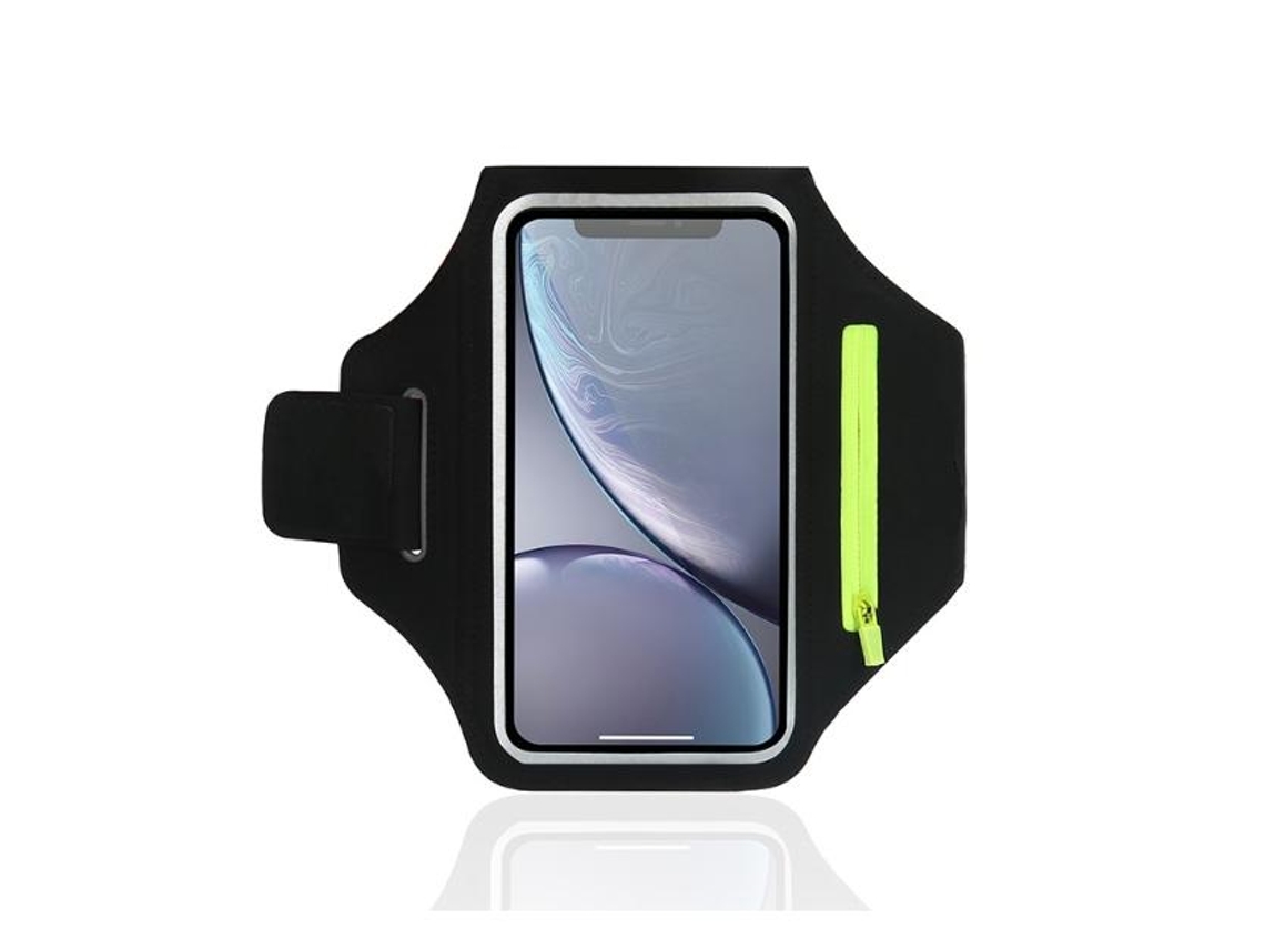 Braçadeira De Corrida Com Bolso Para Fone De Ouvido, Braçadeira Esportiva Ajustável Para Celulares De Até 6,7" (preta)