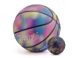 Bola De Basquete Holográfica Reflectiva Luminosa Para Jogo Noturno Tamanho Oficial 7